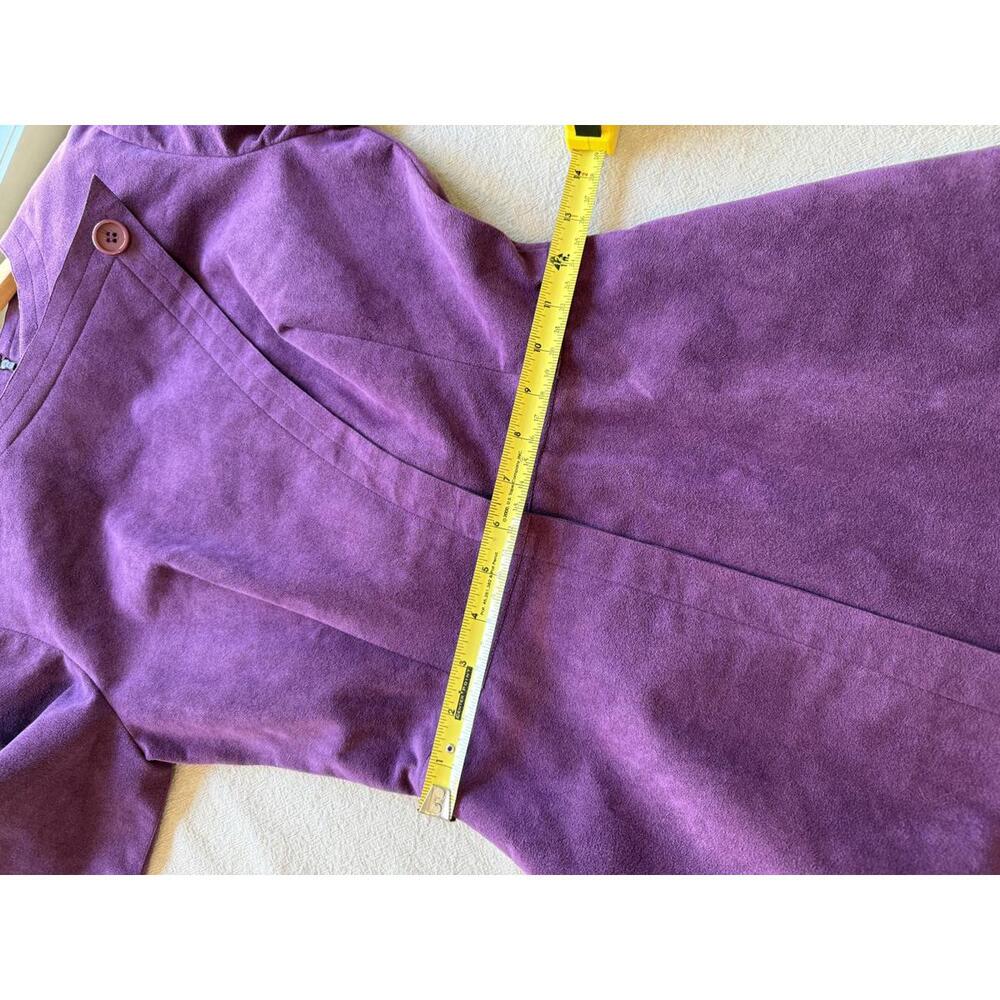 Vintage Mollie Parnis Purple Ultra Suede Long Sleeve Dress Small - Picture 13 of 15